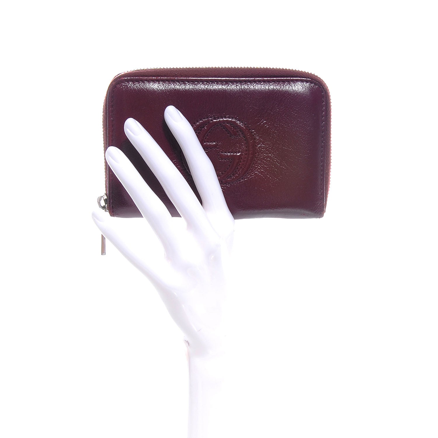 Gucci Calfskin Soho Compact Wallet Bordeaux 2 of 7
