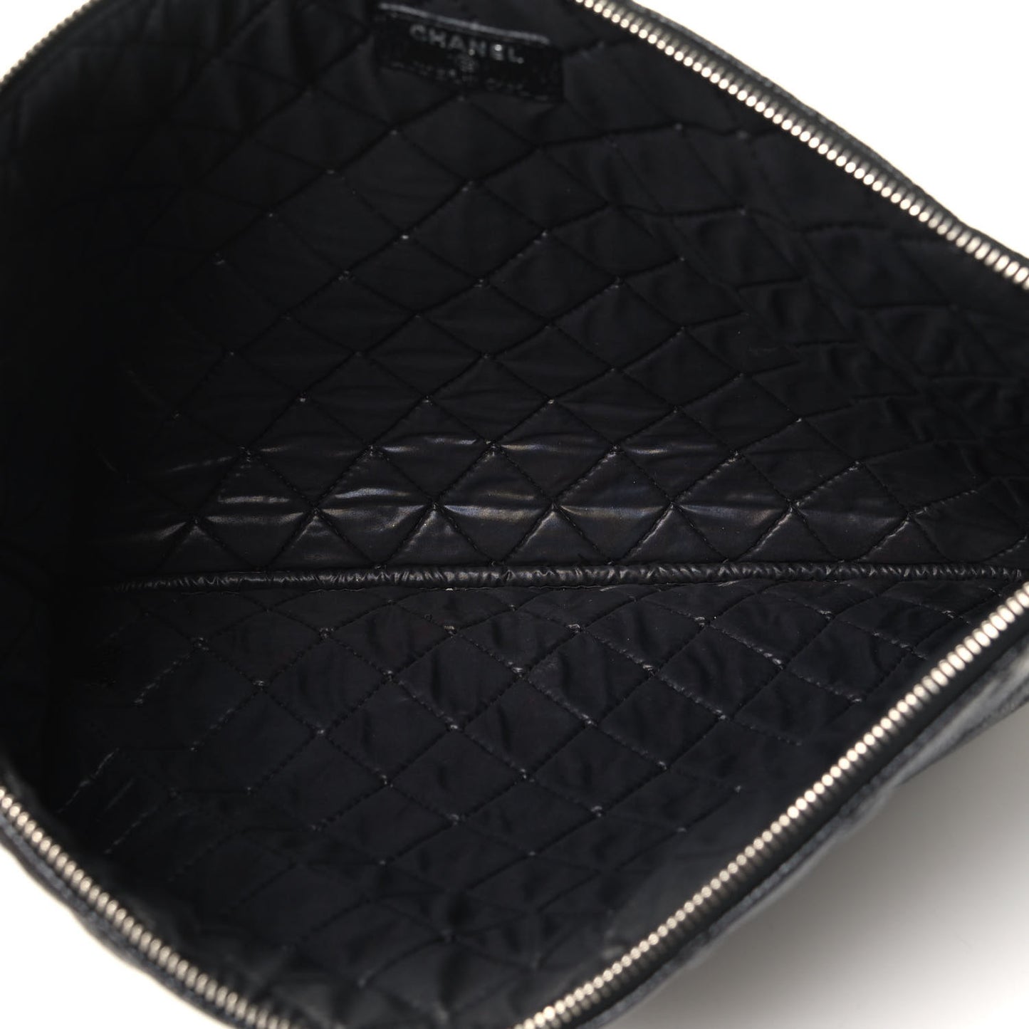 Caviar Quilted Large Cosmetic Case Black