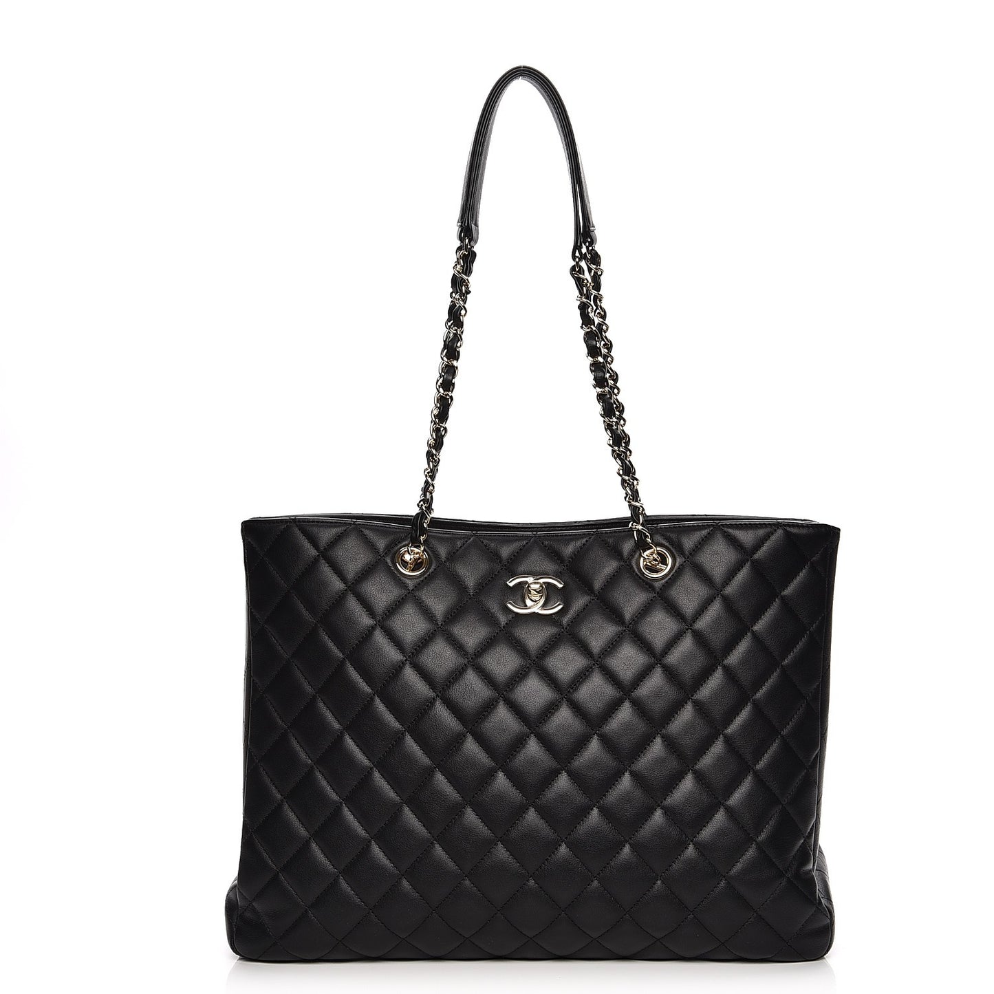 Calfskin Quilted Timeless Tote Black