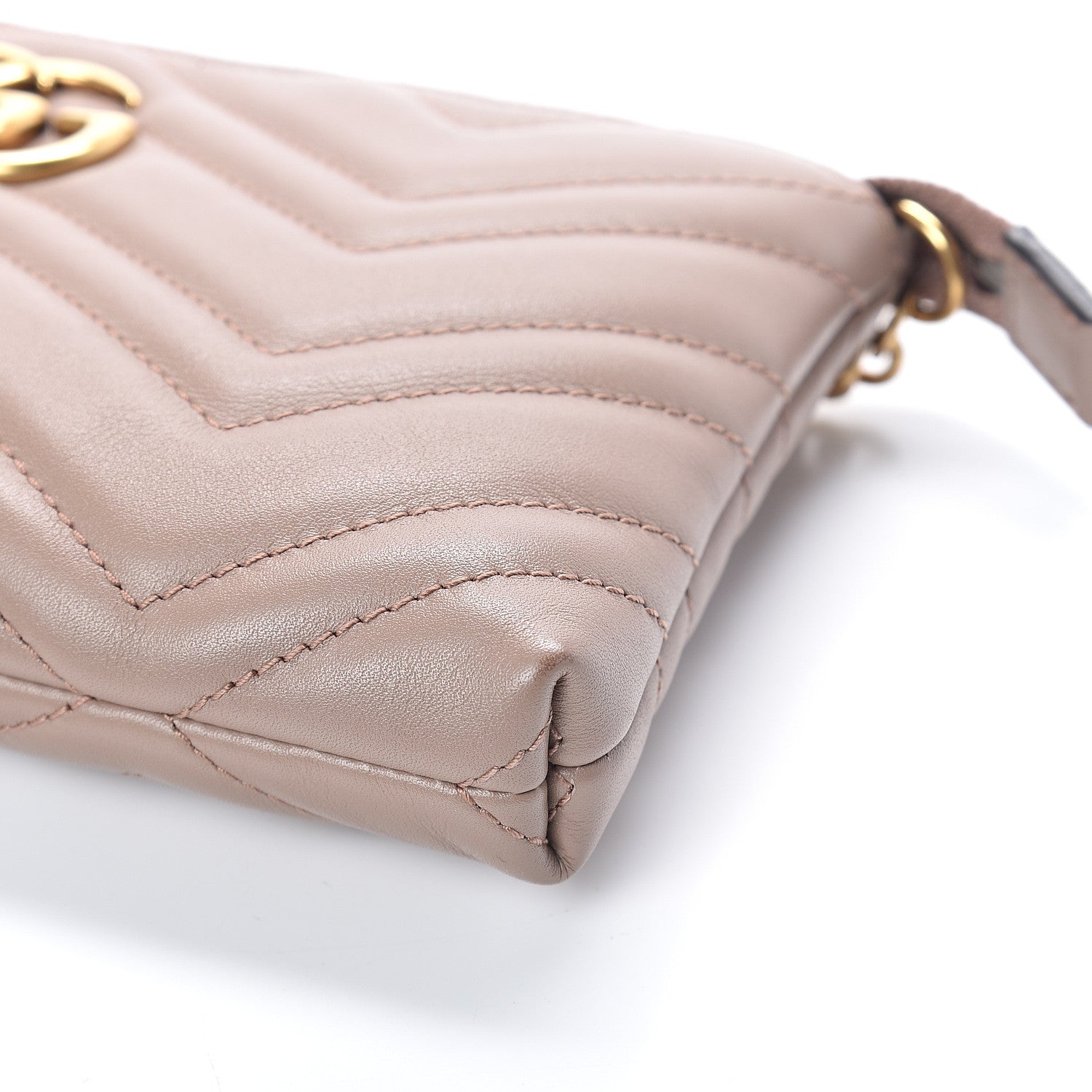 Gucci Calfskin Matelasse Mini GG Marmont Chain Bag Porcelain Rose 7 of 7