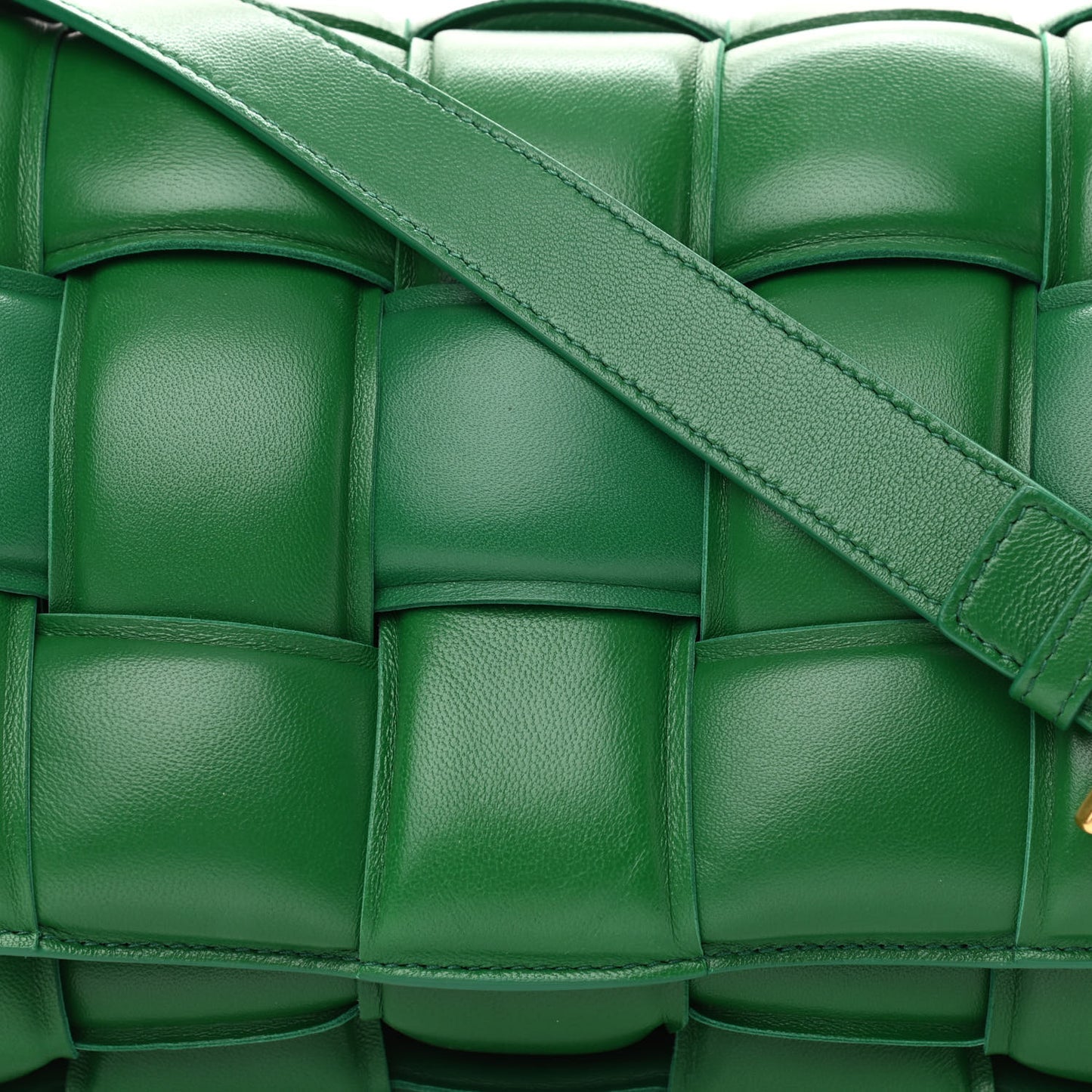 Nappa Maxi Intreccio Padded Cassette Crossbody Bag Racing Green