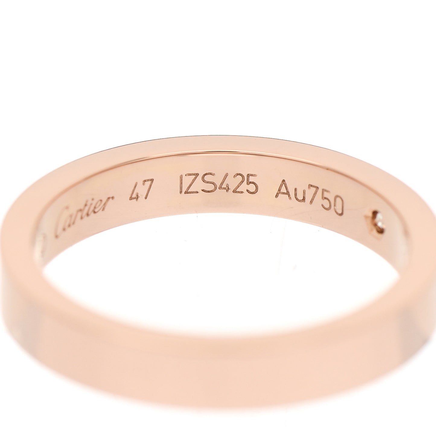 18K Pink Gold Diamond 3mm C De Cartier Wedding Band Ring 47 4