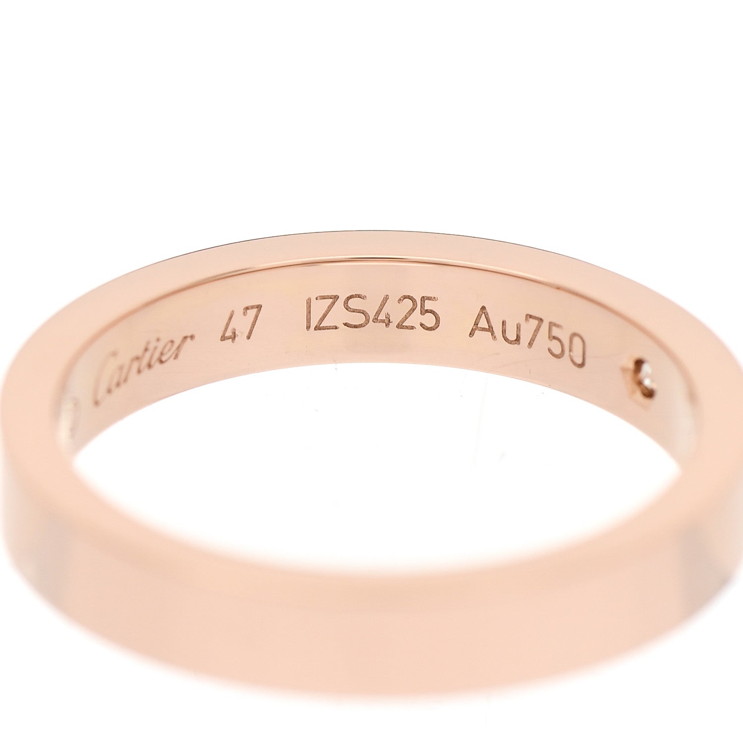 Cartier 18K Pink Gold Diamond 3mm C De Cartier Wedding Band Ring 47 4 5 of 6