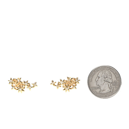 David Yurman 18K Yellow Gold Diamond Starburst Constellation Climber Earrings 2 of 5