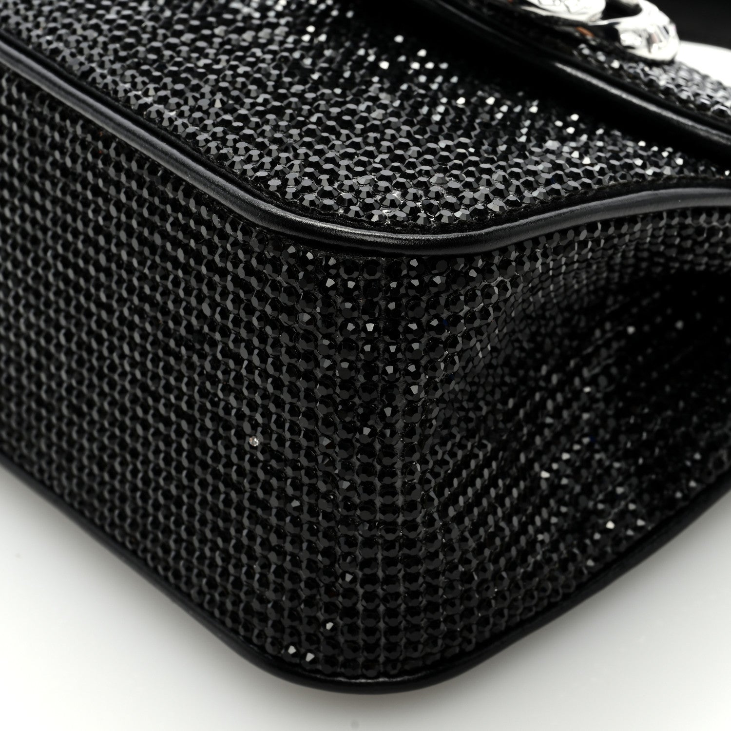 Judith Leiber Crystal Bow Top Handle Black Silver 8 of 8