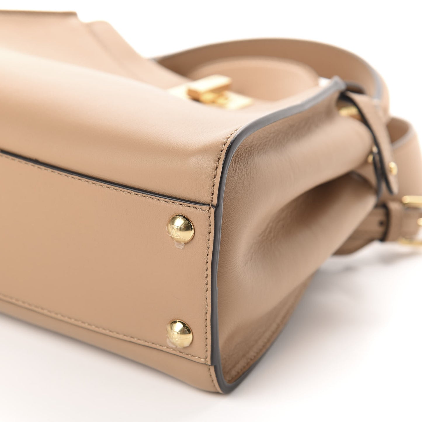 Vitello Seta Nabuk Pequin Mini Peekaboo Iconic Satchel Cuoio Tobacco Moro
