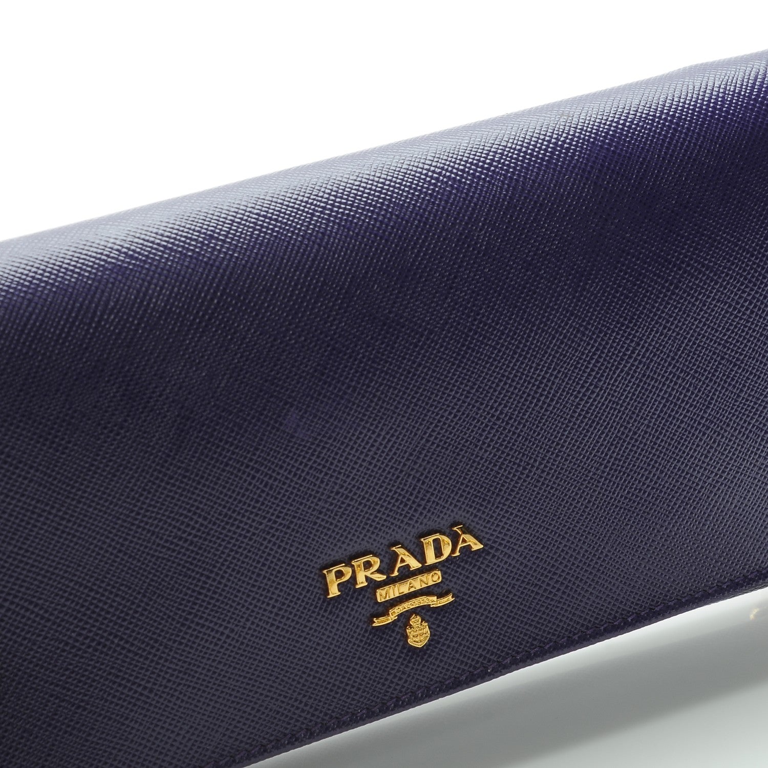 Prada Saffiano Metal Oro Chain Wallet Viola 6 of 9
