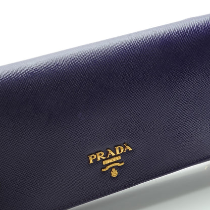 Prada Saffiano Metal Oro Chain Wallet Viola 6 of 9