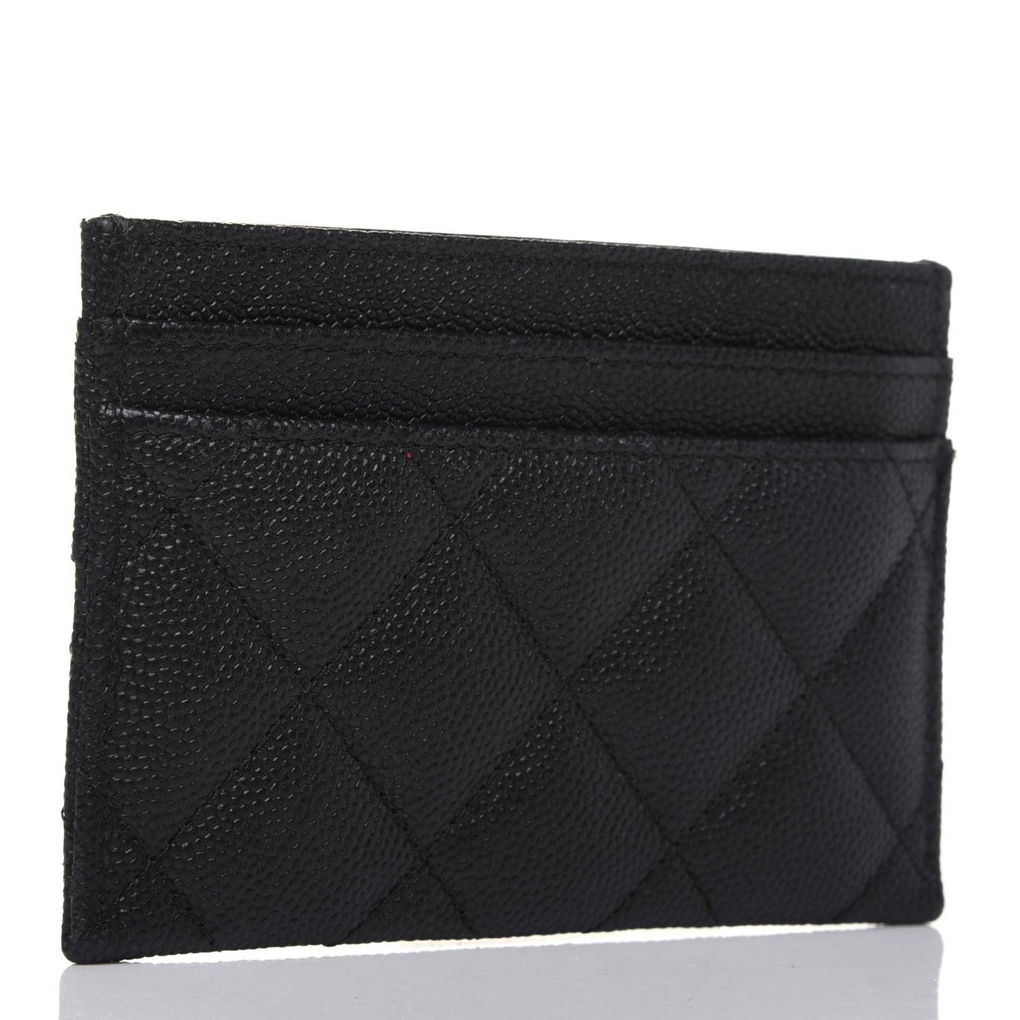 Caviar Quilted Vintage Mademoiselle Card Holder Black
