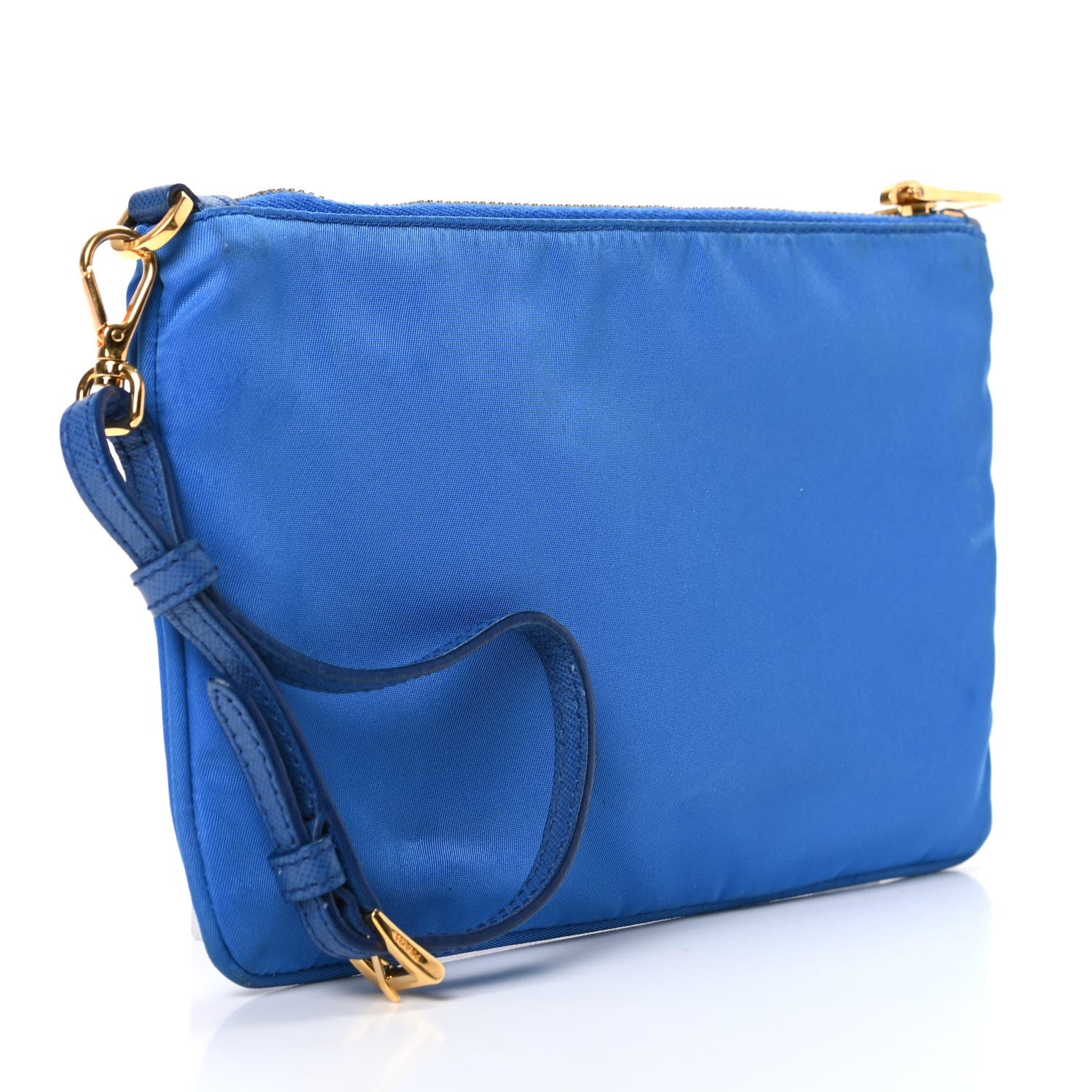 Prada Tessuto Nylon Saffiano Wristlet Azzurro 3 of 7