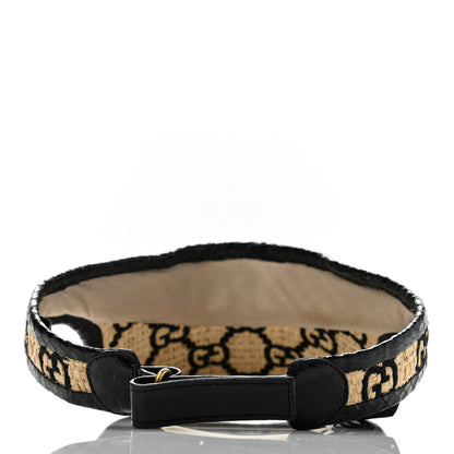 Gucci Raffia Elaphe GG Monogram Embroidered Afraa Visor M Ivory Black 6 of 10