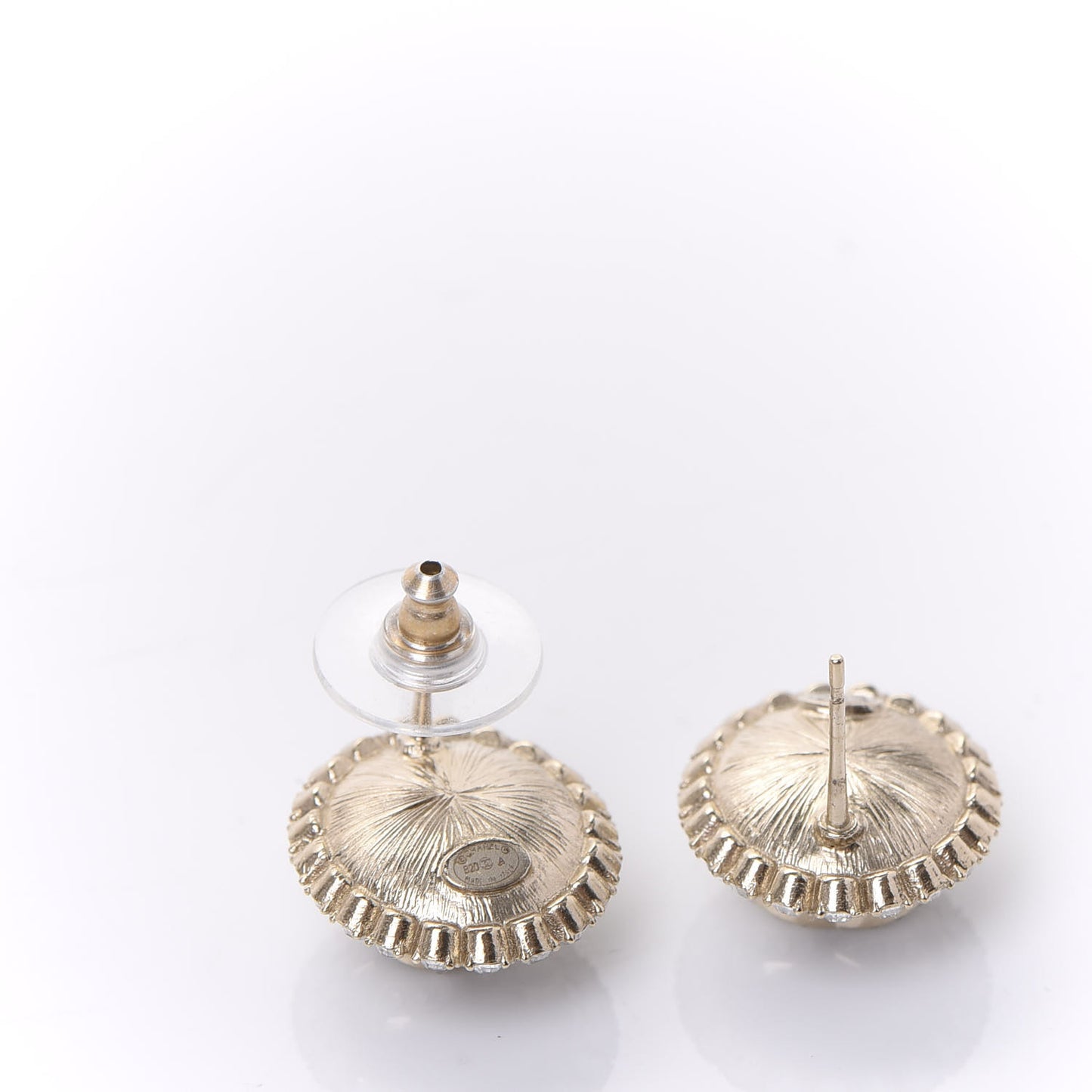 Crystal Resin CC Earrings Silver