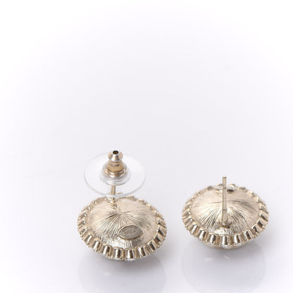 Chanel Crystal Resin CC Earrings Silver 4 of 4