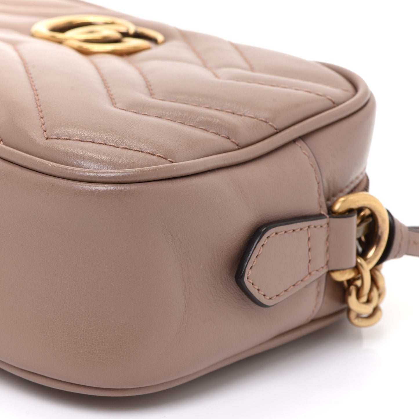 Calfskin Matelasse Mini GG Marmont Chain Shoulder Bag Porcelain Rose
