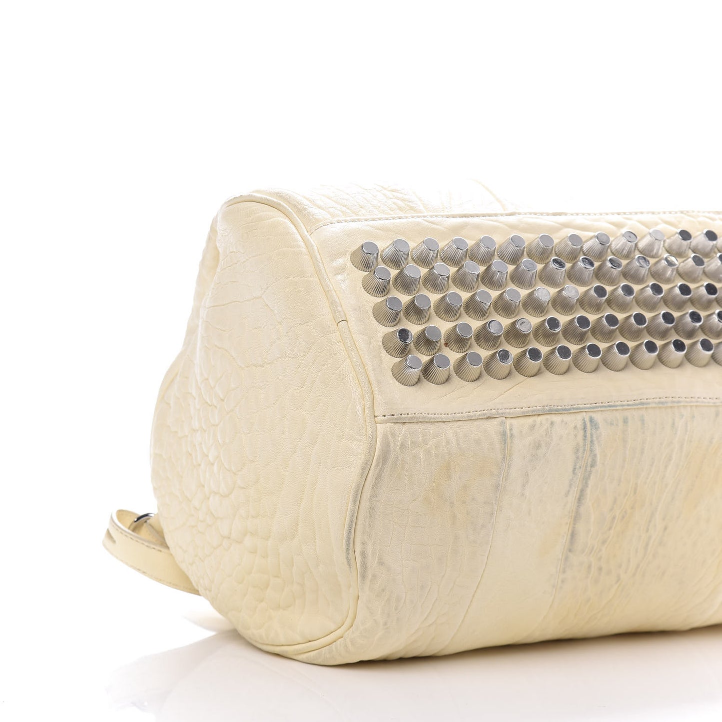 Pebbled Lambskin Rocco Bone Silver Hardware