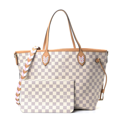 Louis Vuitton Damier Azur Braided Neverfull MM Pink 1 of 4