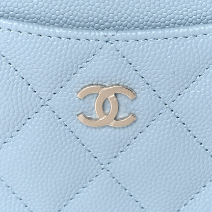 Chanel Caviar Quilted Card Holder Light Blue 9 of 10