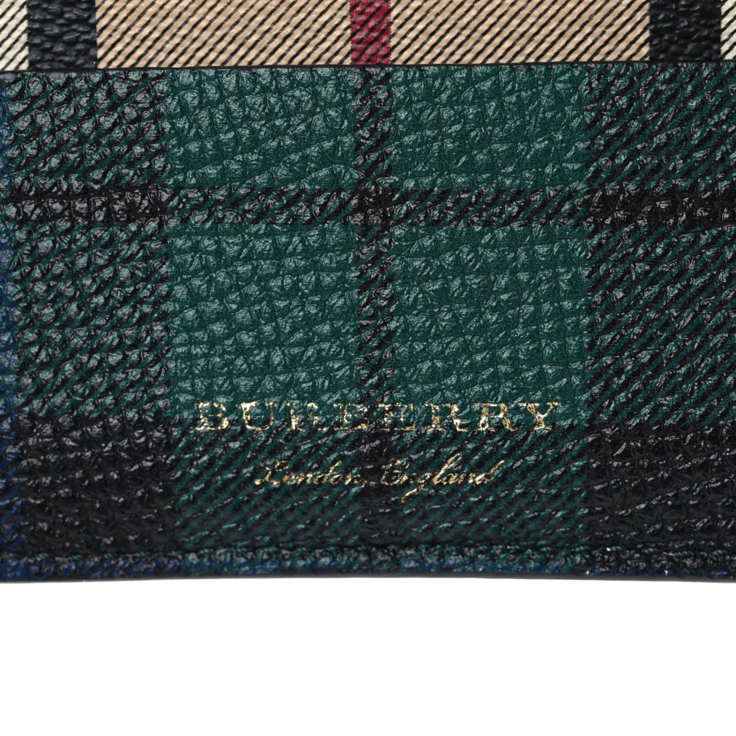 Calfskin Haymarket Check Cat Appliqué Card Case Multicolor