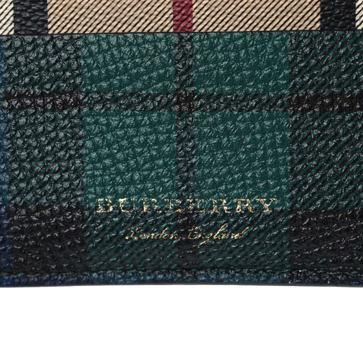 Burberry Calfskin Haymarket Check Cat Appliqué Card Case Multicolor 10 of 16