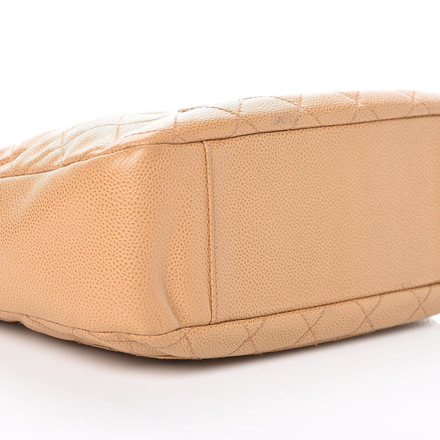 Caviar Quilted Hobo Beige