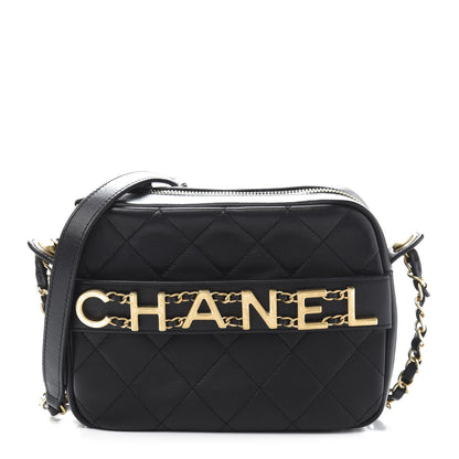 Chanel Calfskin Quilted Enchained Camera Case Bag Black 1 of 11