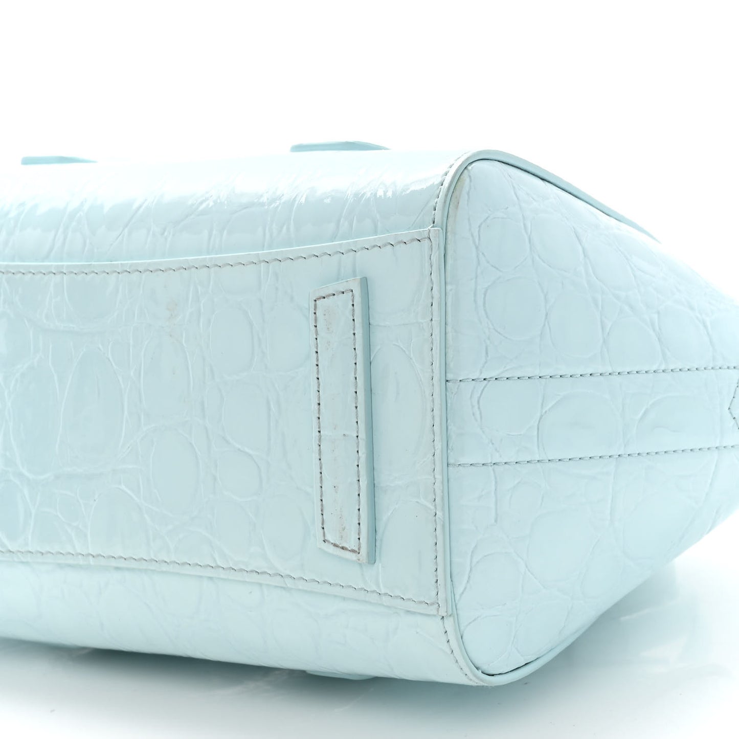 Calfskin Crocodile Embossed Mini Antigona Lock Sky Blue