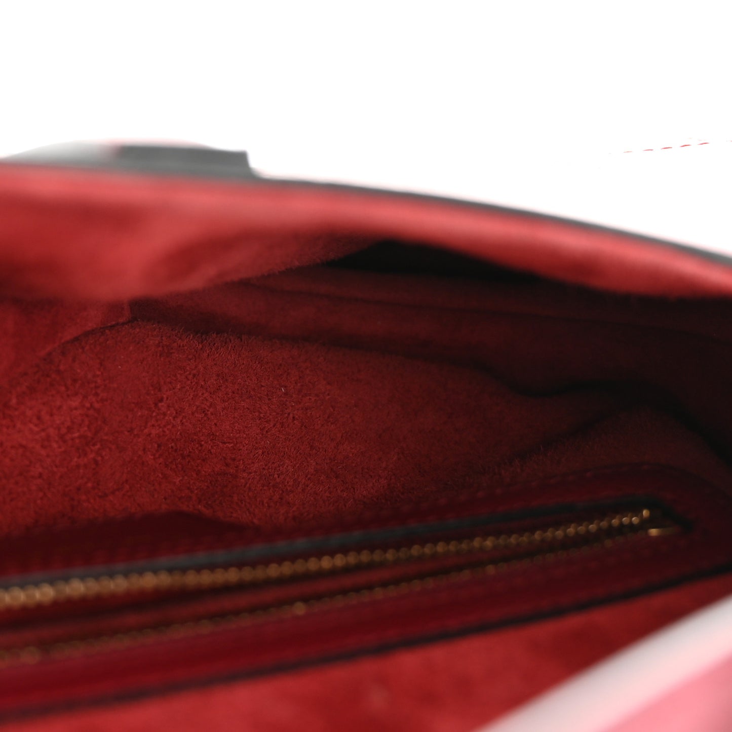 Grained Calfskin Saddle Bag Red