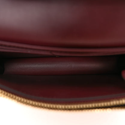Burberry Derby Calfskin House Check Wallet On Chain Mahogany Red 5 of 9