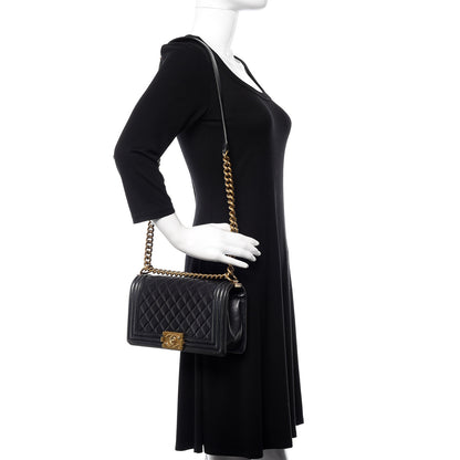 Chanel Lambskin Quilted Medium Boy Flap Black 2 of 11