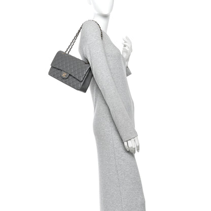 Chanel Lambskin Quilted Medium Double Flap Grey 2 of 10
