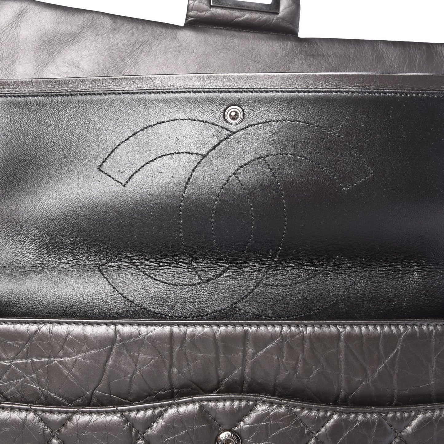 Metallic Aged Calfskin Quilted 2.55 Reissue 227 Flap Silver