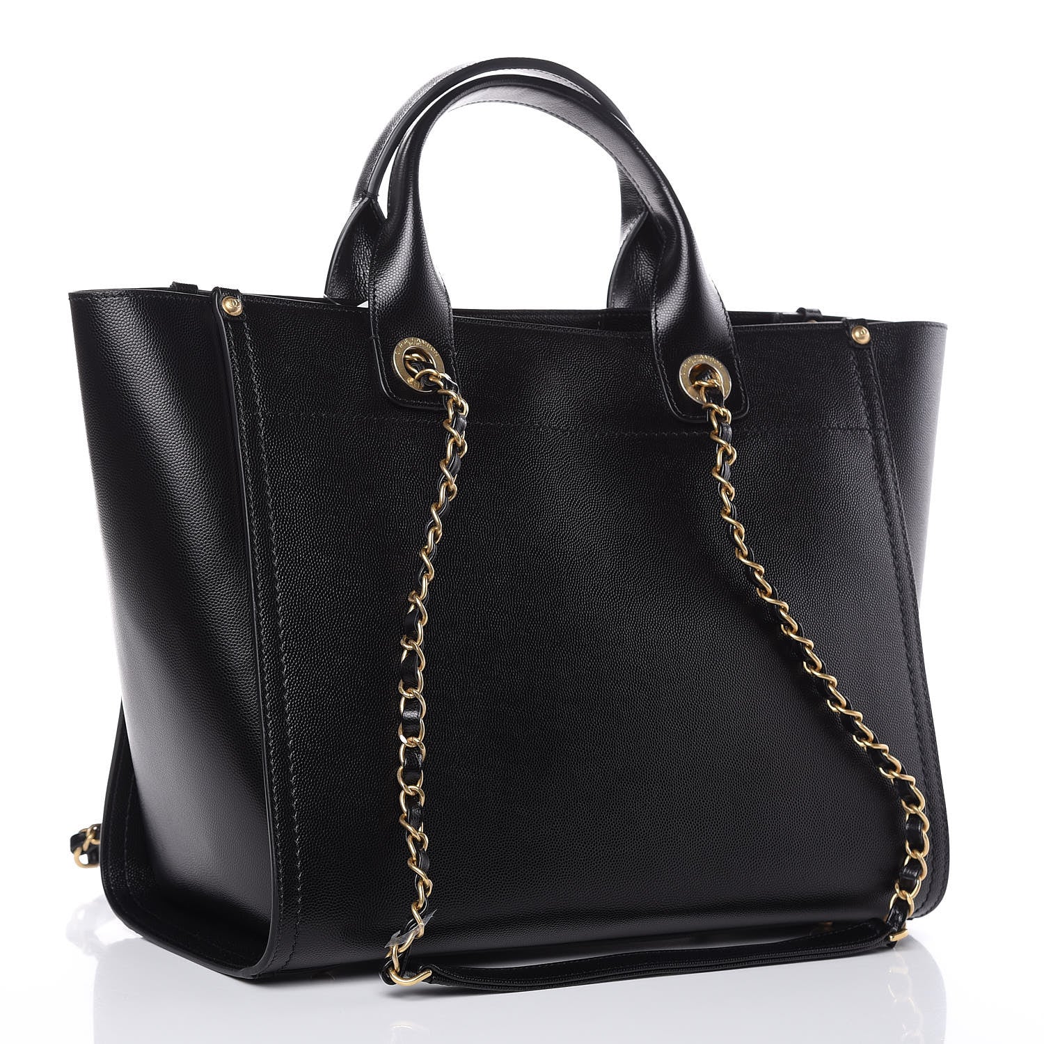 Chanel Caviar Small Studded Deauville Tote Black 3 of 11