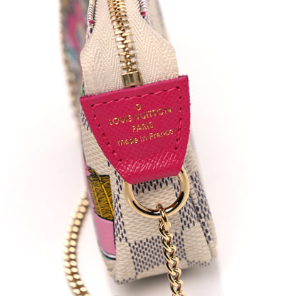 Louis Vuitton Damier Azur 2021 Christmas Animation Hollywood Mini Pochette Accessories Fuchsia 6 of 8