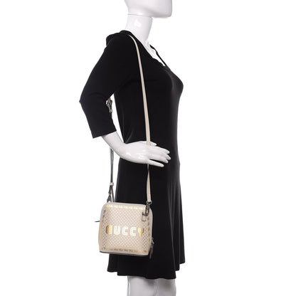Gucci X SEGA Calfskin GUCCY Stars Mini Dome Shoulder Bag Mystic White Gold 2 of 11