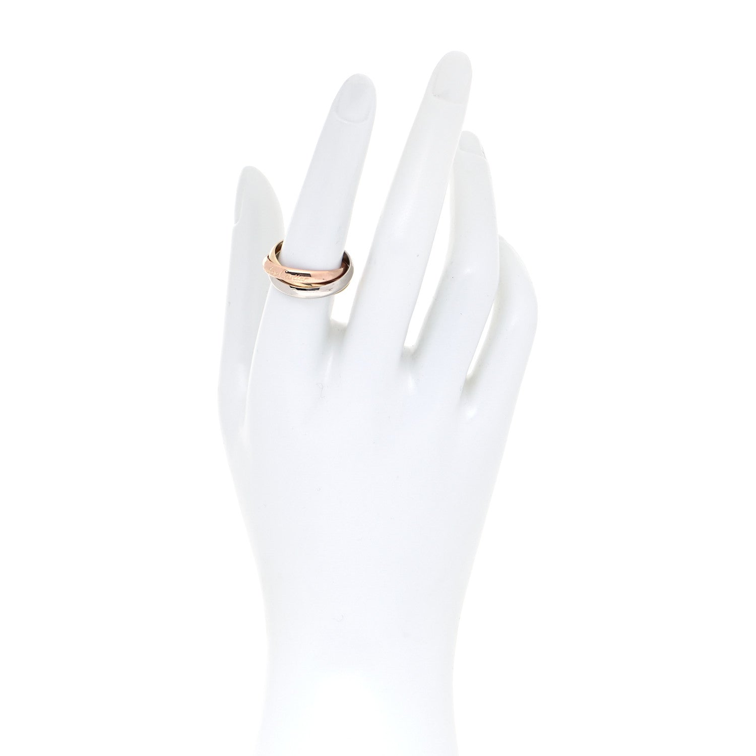 Cartier 18K Pink Yellow White Gold Classic Les Must De Cartier Trinity Ring 56 7.5 4 of 10