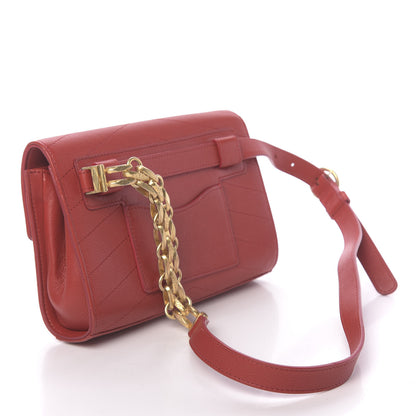 Chanel Calfskin Chevron Stitched Coco Waist Bag Red 3 of 10