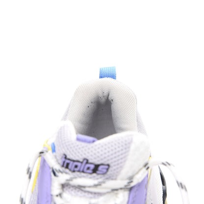 Balenciaga Fabric Mesh Womens Triple S Sneakers 40 White Purple Yellow 7 of 13