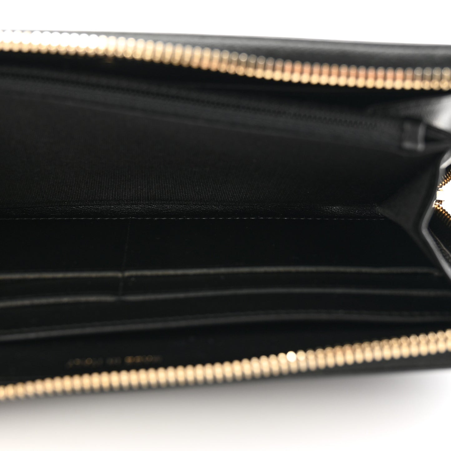 Caviar Quilted Filigree Zip Around Wallet Black
