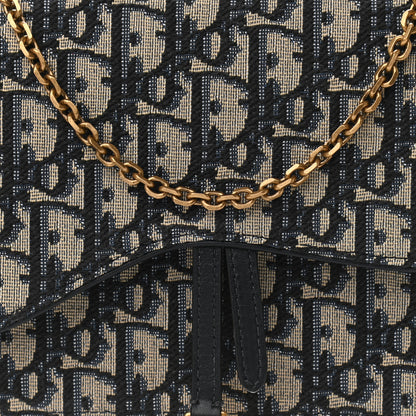 Christian Dior Oblique Saddle Chain Pouch Blue 7 of 9