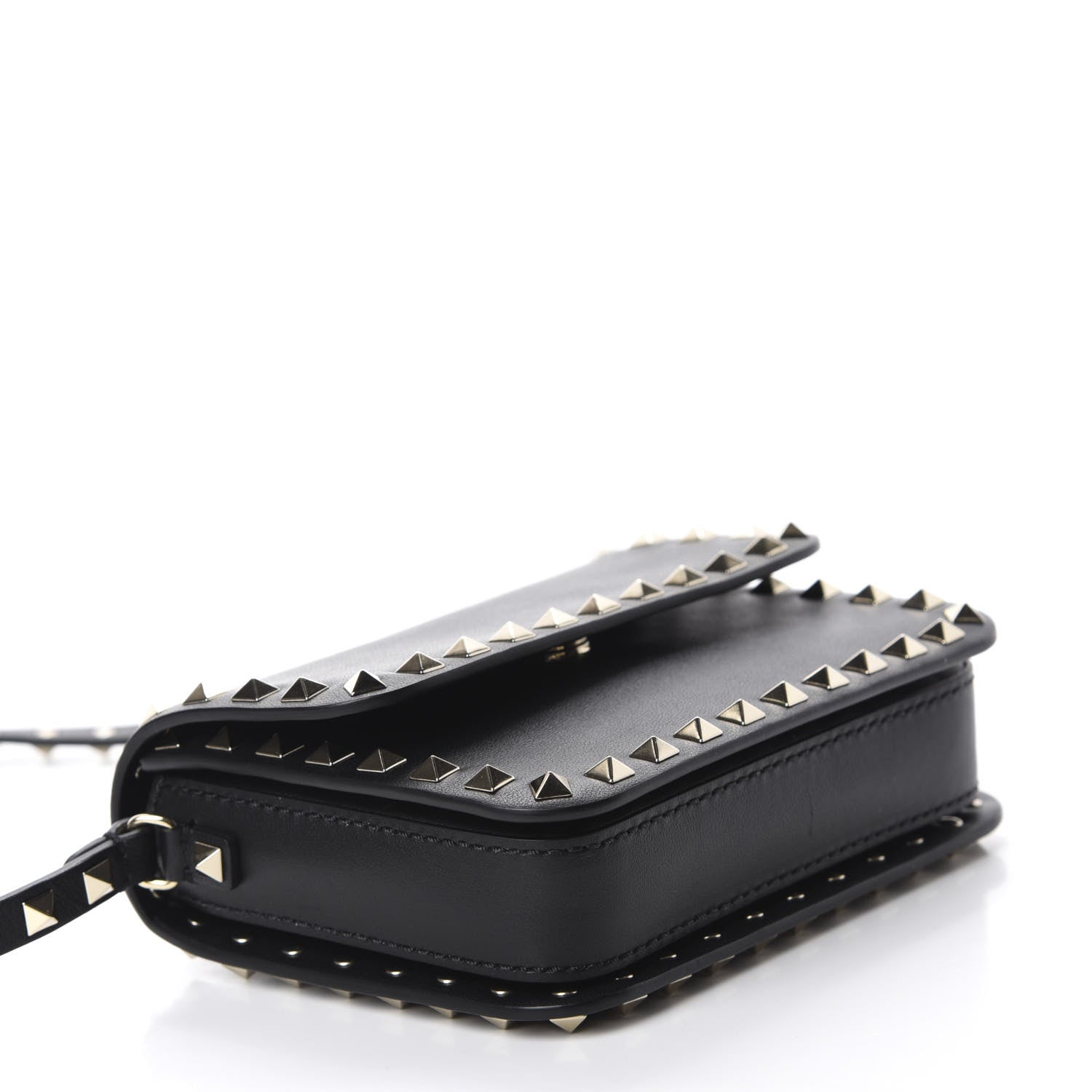 Valentino Garavani Vitello Rockstud Flap Crossbody Bag Black 4 of 9
