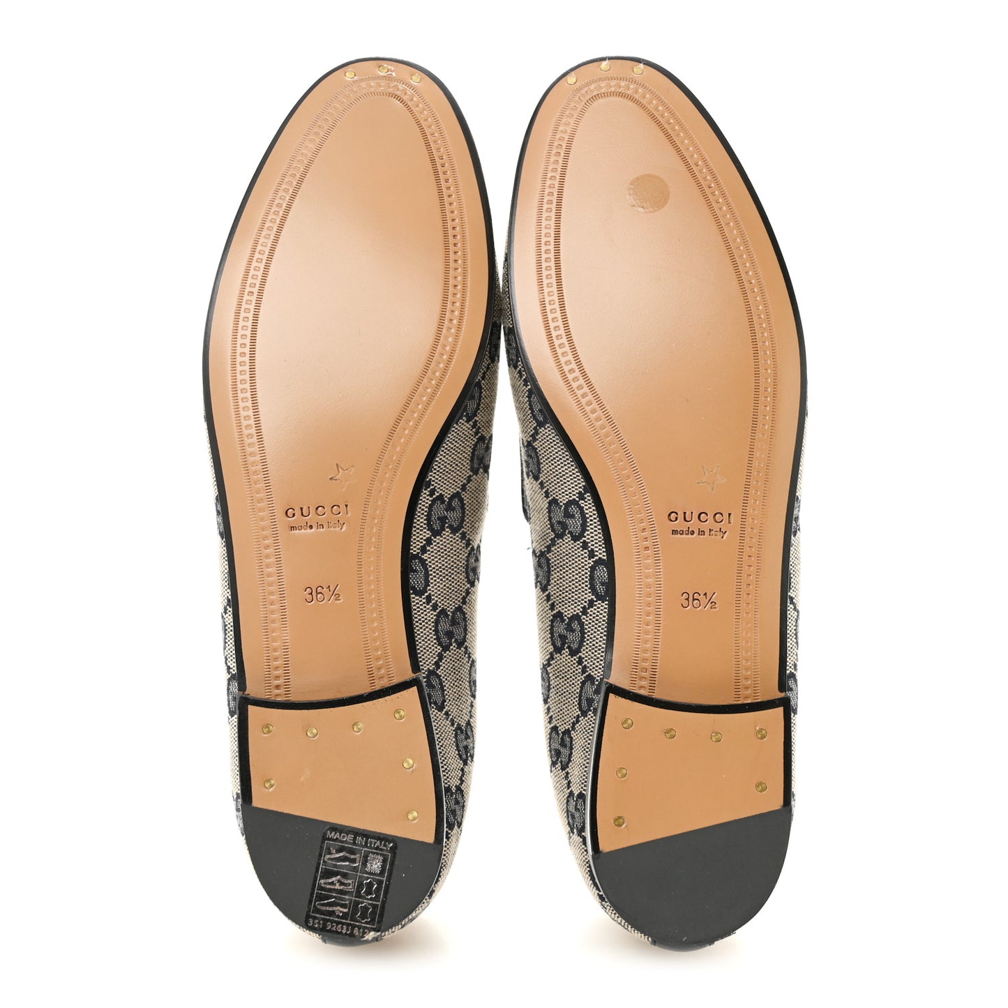 Monogram Malaga Kid Horsebit Womens Jordaan Loafers 36.5 Beige Blue