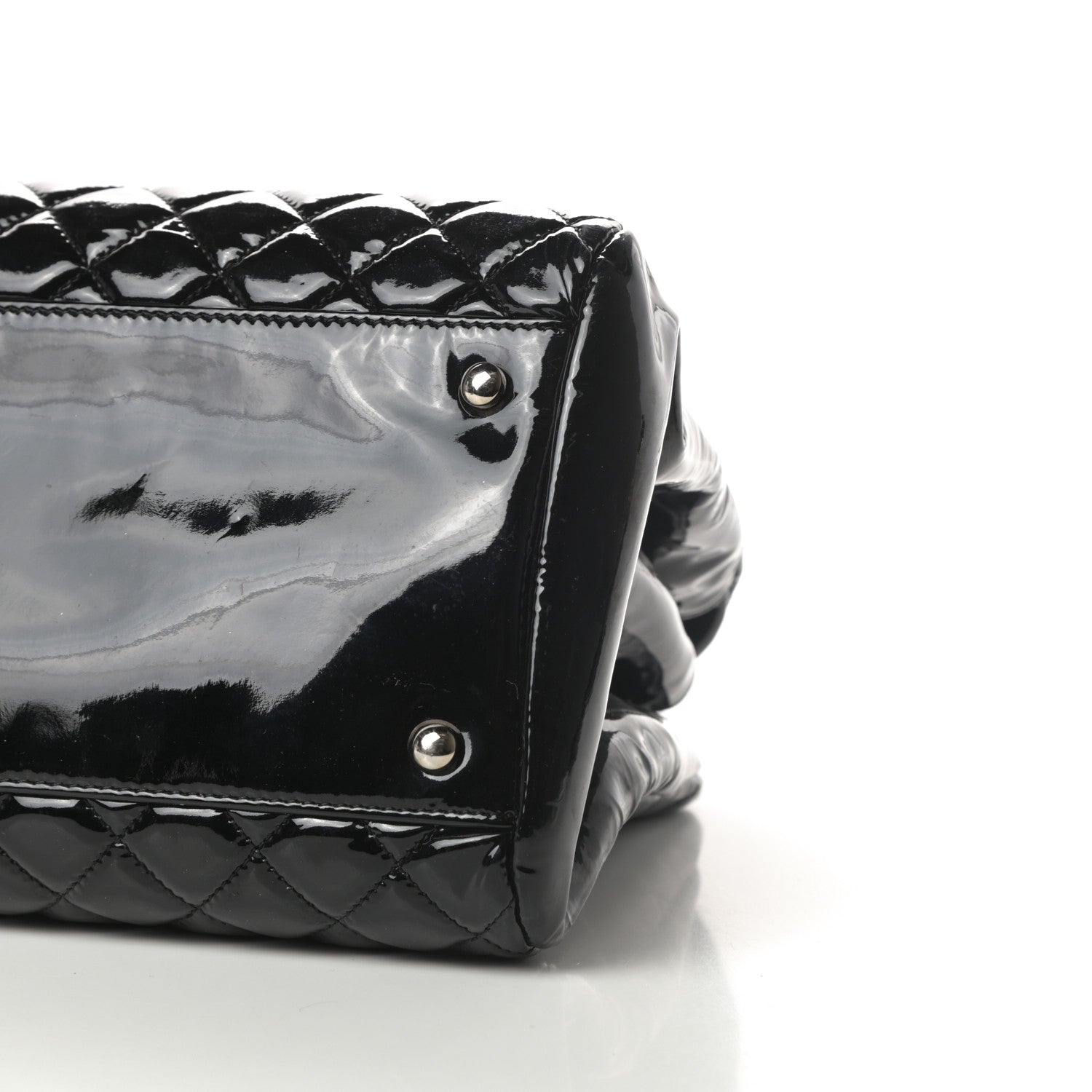 Chanel Patent Quilted Large Just Mademoiselle Bowling Bag Black 10 of 15