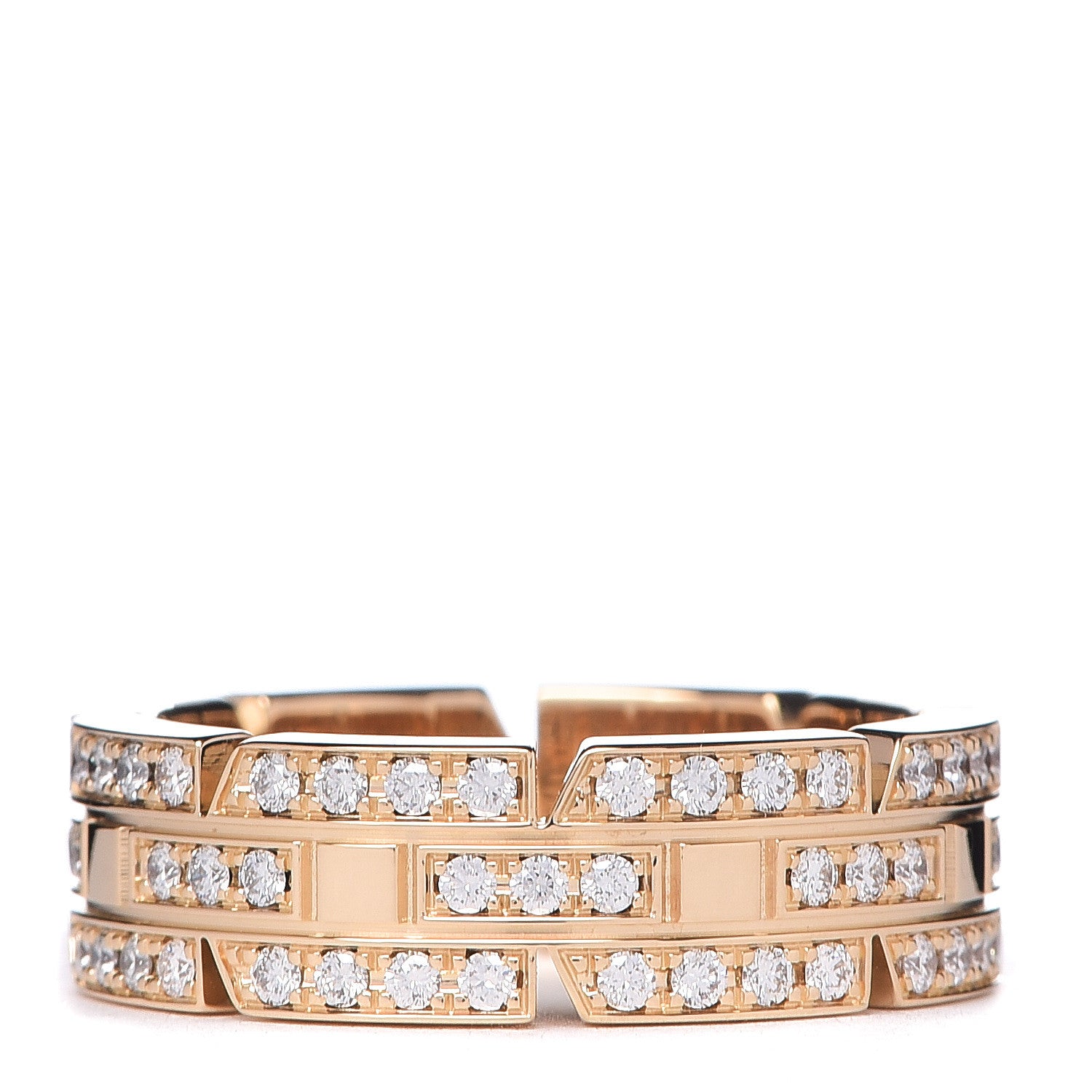 Cartier 18K Yellow Gold Diamond 6mm Tank Francaise Ring 52 6 3 of 6