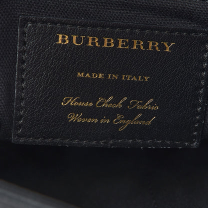 Burberry Grainy Calfskin House Check Medium Sycamore Hobo Black 5 of 7