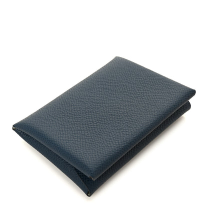 Hermes Epsom Verso Calvi Duo Card Case Bleu De Prusse Vert Fizz 4 of 9
