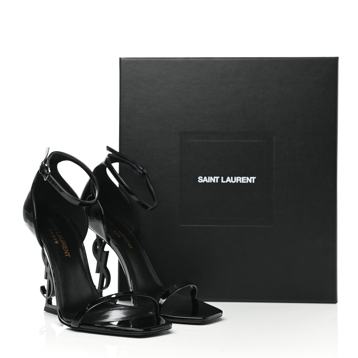 Saint Laurent Patent Calfskin Opyum 110 Sandals 36.5 Black 8 of 8