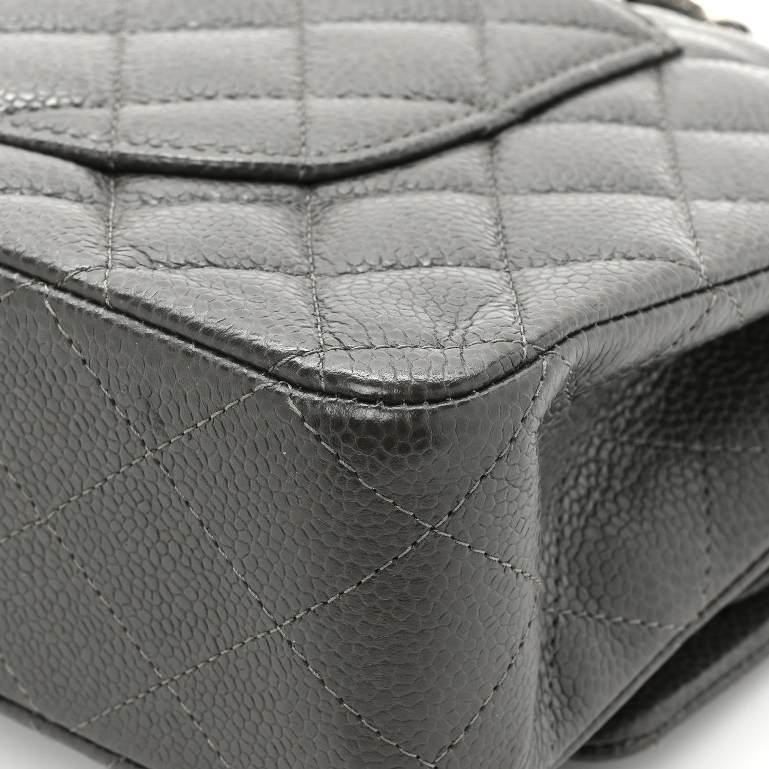 Chanel Caviar Quilted Medium Double Flap Dark Grey 13 of 16