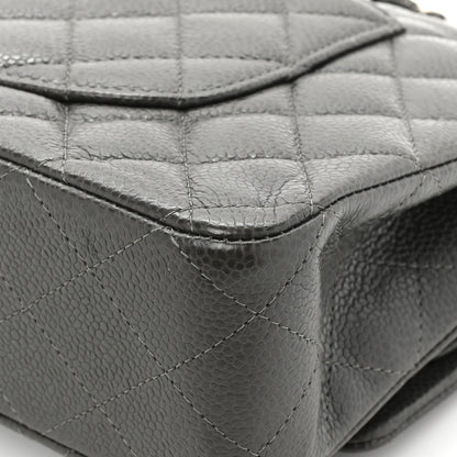 Chanel Caviar Quilted Medium Double Flap Dark Grey 13 of 16