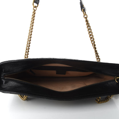 Gucci Vintage Calfskin Matelasse Medium GG Marmont Slim Tote Black 5 of 9