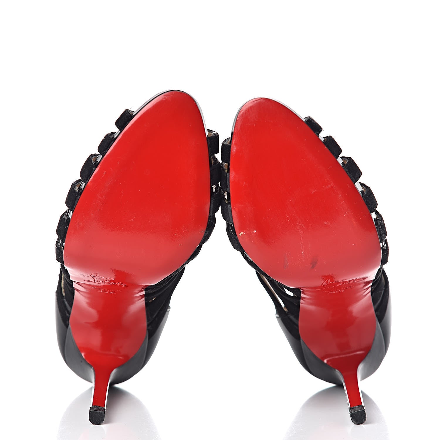 Christian Louboutin Suede Calfskin Patent Karina 120 Booties 39.5 Black 5 of 14